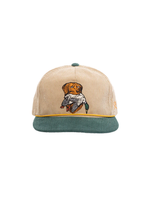 Dark Seas Loyal Hat in Khaki/Green with embroidered patch and snapback.

