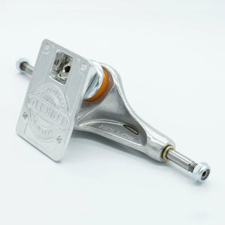 Independent Stage 11 Forged Hollow silver skateboard truck with lightweight aluminum construction, hollow axle and kingpin for premium performance.