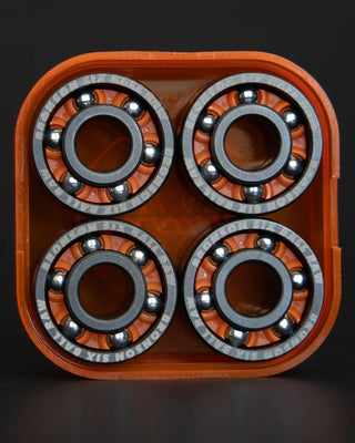 Bronson 6-Ball Raw bearings with shield-free design and tungsten coated races for maximum speed and durability.