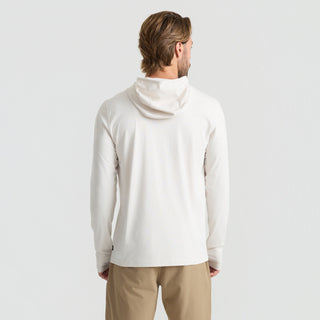 Roark Venture Long Sleeve UPF Hoodie in Off White - UPF 50+ sun protection hoodie with thumbholes and durable snag-resistant fabric