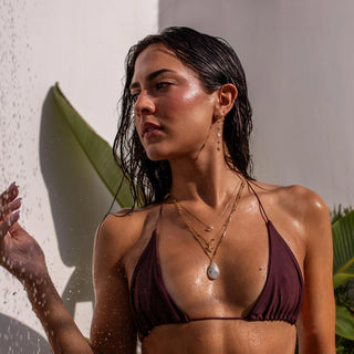 ALCO Siren necklace in 18K gold-plated stainless steel with freshwater pearl, 2-in-1 design, 16 and 18 inch chains.