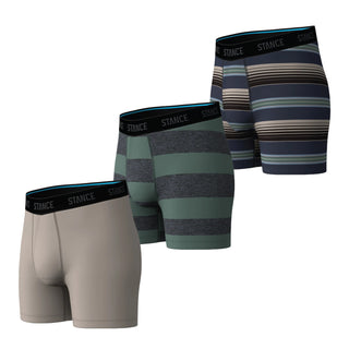 Stance Cotton Blend Boxer Brief 3-Pack in Sting Grey — ultra-soft Cotton Blend™ fabric, plush feather seaming, breathable everyday boxer briefs