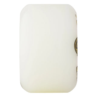 OJ Wheels 53mm Team Line Hardline wheels in 99a with purple and yellow graphics for stability and speed.