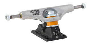 Independent Grant Taylor Pro Stage 11 Hollow Trucks with silver hanger, black baseplate, and orange cushions.