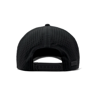 melin Odysea Stacked Hydro Hat in Black Camo — hydrophobic crown panels, water repellant, floatable, and breathable with moisture-wicking lining and hidden besom pocket
