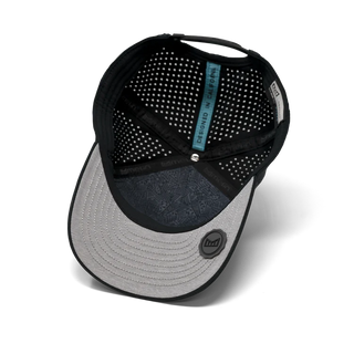 melin Odysea Stacked Hydro Hat in Black Camo — hydrophobic crown panels, water repellant, floatable, and breathable with moisture-wicking lining and hidden besom pocket