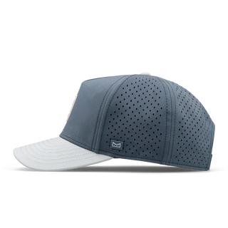 melin Odysea Stacked Hydro Hat in Clear Lake — hydrophobic crown panels, water repellant, floatable, and breathable with moisture-wicking lining and hidden besom pocket