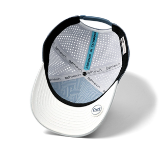 melin Odysea Stacked Hydro Hat in Clear Lake — hydrophobic crown panels, water repellant, floatable, and breathable with moisture-wicking lining and hidden besom pocket