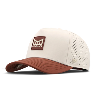 melin Odysea Stacked Hydro Hat in Moonbeam/Red Ochre.