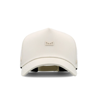 melin Odysea Rope Bulls Icon Hydro Hat in Egret — curved visor, high-crown trucker style with water-friendly, floatable HYDRO performance and moisture-wicking lining