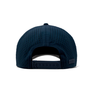 melin Odysea Rope Bulls Icon Hydro Hat in Navy — curved visor, high-crown trucker style with water-friendly, floatable HYDRO performance and moisture-wicking lining
