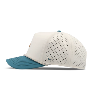 melin Odysea Rope Bulls Icon Hydro Hat in Riverwalk — curved visor, high-crown trucker style with water-friendly, floatable HYDRO performance and moisture-wicking lining