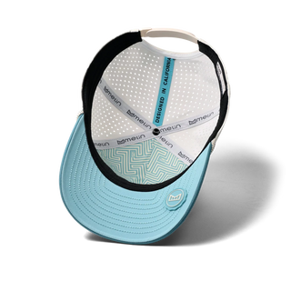 melin Odysea Rope Bulls Icon Hydro Hat in Riverwalk — curved visor, high-crown trucker style with water-friendly, floatable HYDRO performance and moisture-wicking lining