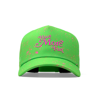 melin Odysea Neon Hydro Snapback Hat in Slime — water-friendly, floatable snapback with moisture-wicking lining and hidden besom pocket