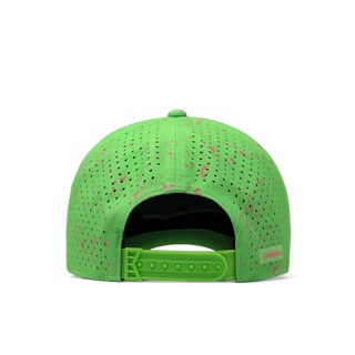 melin Odysea Neon Hydro Snapback Hat in Slime — water-friendly, floatable snapback with moisture-wicking lining and hidden besom pocket