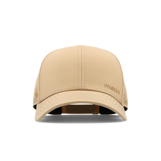 melin Compass Hydro Hat in Dark Khaki — wide curved visor, deeper fit ballcap with water-friendly, floatable HYDRO performance and moisture-wicking lining
