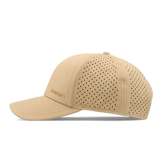 melin Compass Hydro Hat in Dark Khaki — wide curved visor, deeper fit ballcap with water-friendly, floatable HYDRO performance and moisture-wicking lining