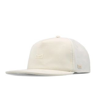  melin Eagle Hydro Hat in Egret — unstructured crushable crown, Cloud Visor Core, coated HYDRO rear panel ventilation, moisture-wicking lining, and hidden besom pocket