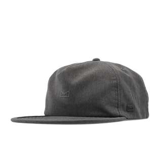melin Eagle Hydro Hat in Heather Charcoal — unstructured crushable crown, Cloud Visor Core, coated HYDRO rear panel ventilation, moisture-wicking lining, and hidden besom pocket

