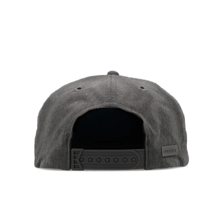 melin Eagle Hydro Hat in Heather Charcoal — unstructured crushable crown, Cloud Visor Core, coated HYDRO rear panel ventilation, moisture-wicking lining, and hidden besom pocket

