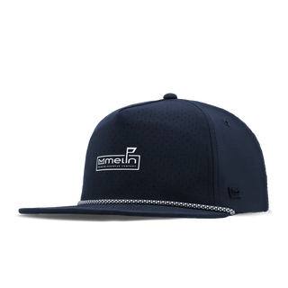 melin Coronado Links Hydro Hat in Navy — MagnaLink ball marker, 4-Way Stretch, Microperf panels, water repellent, antimicrobial, moisture-wicking, built for the golf course