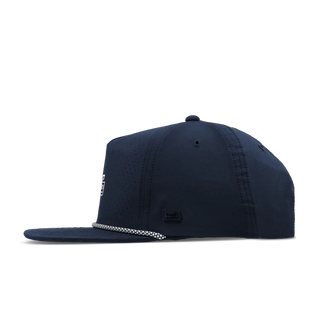 melin Coronado Links Hydro Hat in Navy — MagnaLink ball marker, 4-Way Stretch, Microperf panels, water repellent, antimicrobial, moisture-wicking, built for the golf course