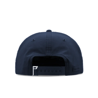 melin Coronado Links Hydro Hat in Navy — MagnaLink ball marker, 4-Way Stretch, Microperf panels, water repellent, antimicrobial, moisture-wicking, built for the golf course