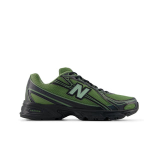 New Balance 740 sneakers in Utility Green and Black colorway with retro Y2K styling and ABZORB cushioning