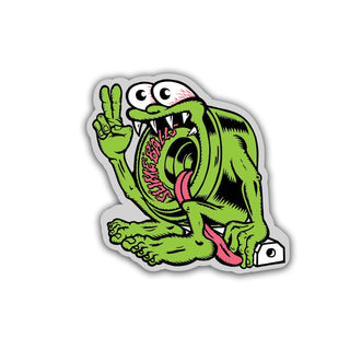 Slime Balls Curb Creature sticker 2.5 inch clear mylar decal with classic graphic.