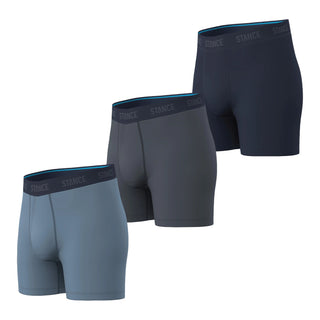 Stance Cotton Blend Boxer Brief 3-Pack in Blue — ultra-soft Cotton Blend™ fabric, plush feather seaming, breathable everyday boxer briefs