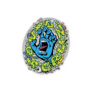 Santa Cruz Slime Scream sticker 3.75 x 4.5 inch clear mylar decal with graphic artwork.