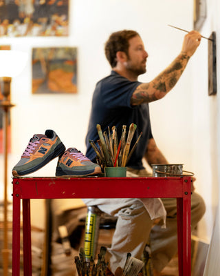  New Balance Numeric 933 Andrew Reynolds Mike Gigliotti in True Brown/Candy Pink with FuelCell foam and ABZORB cushioning.