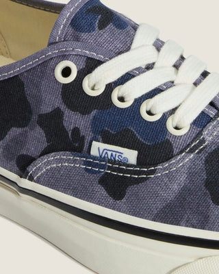Vans LX Authentic shoes in Duck Camo Lavender with lightweight canvas upper, higher sidewall with gloss finish, Sola Foam ADC insole, signature waffle outsole, and vulcanized build