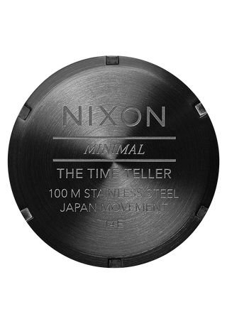 An image of the Nixon Time Teller Black watch, showcasing its sleek black design and stainless steel bracelet.