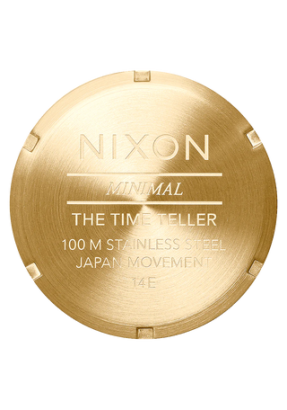 An image of the Nixon Time Teller All Gold watch, showcasing its sleek gold design and stainless steel bracelet.