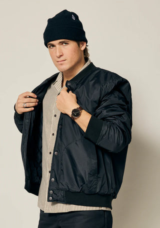 Nixon Porter Leather Chocolate/Dark Roast/Brown analog watch with brown leather strap and deep brown dial.