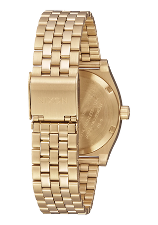 Nixon Medium Time Teller Watch, Light Gold case with Vintage White dial and stainless steel bracelet.