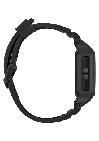 Nixon Regulus MK-1 All Black digital watch with negative LCD display and black TPU strap.