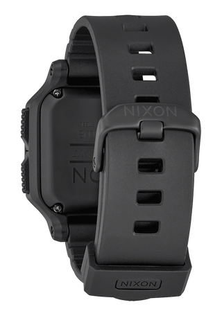 Nixon Regulus MK-1 All Black digital watch with negative LCD display and black TPU strap.