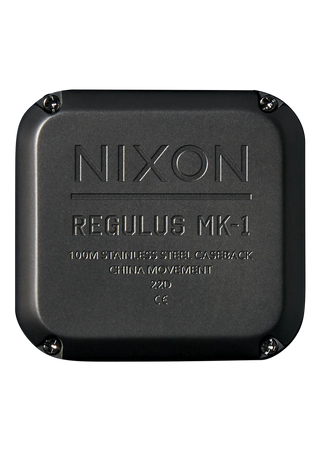 Nixon Regulus MK-1 All Black digital watch with negative LCD display and black TPU strap.
