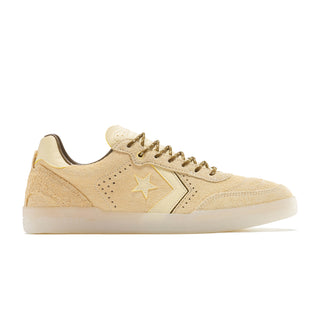 Converse CONS Louie Lopez Pro 2 skate shoes in Straw/Yellow, durable suede upper with CX foam cushioning, cupsole construction, Chuck Taylor-inspired outsole and Star Chevron branding