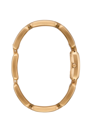 Nixon Sisi Watch in All Gold/Silver — 24mm stainless steel case with linked bracelet, tool-free extra link adjustment, Miyota quartz movement, and 100-meter water resistance