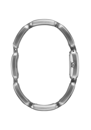 Nixon Sisi Watch in All Silver/Black — 24mm stainless steel case with linked bracelet, tool-free extra link adjustment, Miyota quartz movement, and 100-meter water resistance
