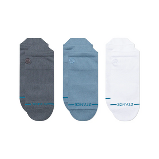 Stance Icon Low Tab Socks 3 Pack in Turbulence — casual cotton blend with low tab height for all-day comfort and blister protection, 3-pair set.

