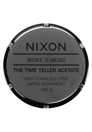 Nixon Time Teller Acetate Tortoise watch with handcrafted acetate bracelet and minimalist analog dial.