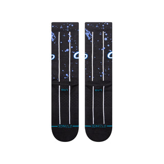 Stance x NBA Orlando Magic Overspray Crew Socks in black with team colors, made from a comfortable cotton blend.