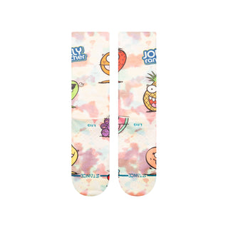 Image: A pair of colorful Stance poly crew socks with a Jolly Rancher-inspired design.