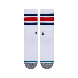 Stance Boyd Crew Socks in blue featuring Infiknit durability, medium cushioning, and a soft, breathable cotton blend.