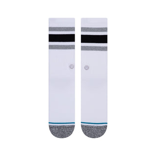 Image: Stance's Boyd ST Crew Socks in white, featuring premium comfort, Arch Support, and Infiknit™ durability.