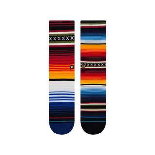 Image: Stance's Curren Crew Socks in Red, featuring classic sock height and plush cushioning for superior comfort.
